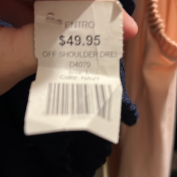 Navy , Off shoulder dress - Picture 9 of 9